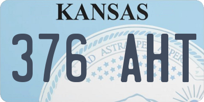 KS license plate 376AHT