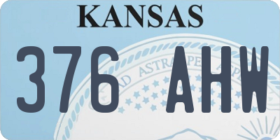 KS license plate 376AHW