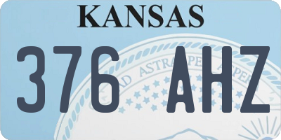 KS license plate 376AHZ