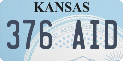 KS license plate 376AID