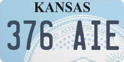 KS license plate 376AIE