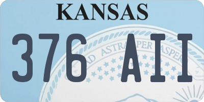 KS license plate 376AII