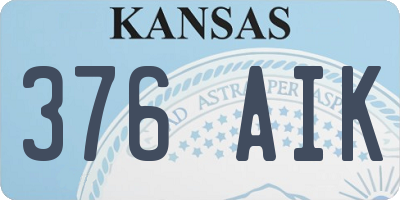 KS license plate 376AIK