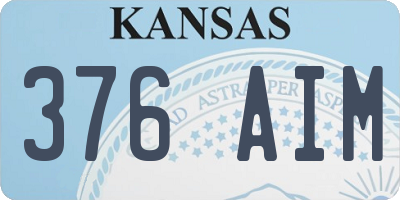 KS license plate 376AIM