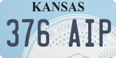 KS license plate 376AIP