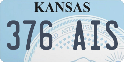 KS license plate 376AIS
