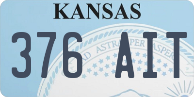 KS license plate 376AIT