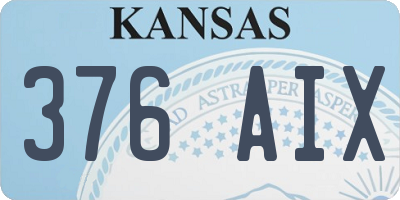KS license plate 376AIX