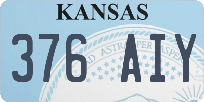 KS license plate 376AIY