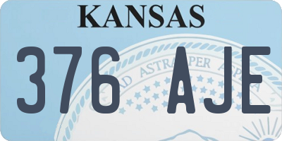 KS license plate 376AJE