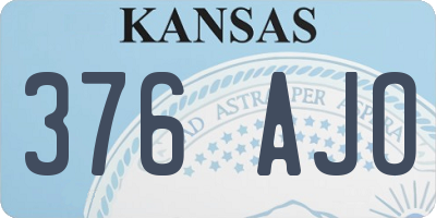 KS license plate 376AJO