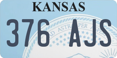 KS license plate 376AJS