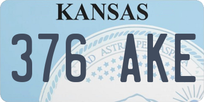 KS license plate 376AKE