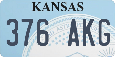 KS license plate 376AKG