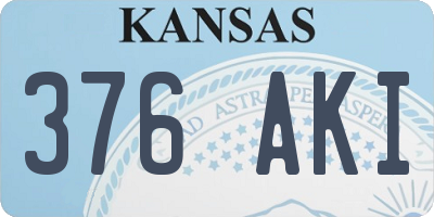 KS license plate 376AKI