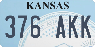 KS license plate 376AKK