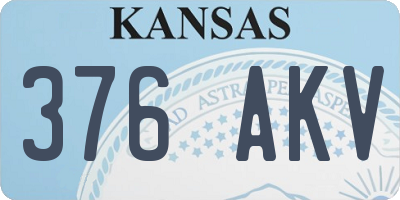KS license plate 376AKV