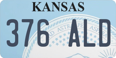 KS license plate 376ALD