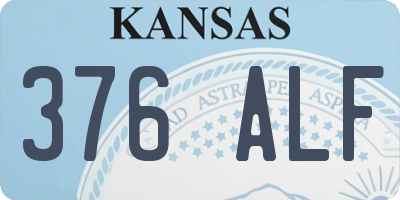 KS license plate 376ALF