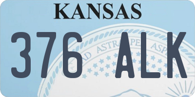 KS license plate 376ALK