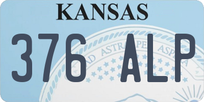 KS license plate 376ALP