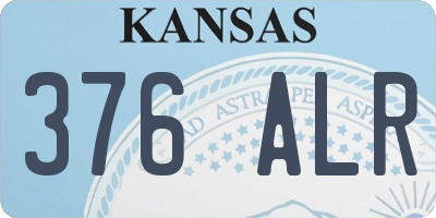 KS license plate 376ALR