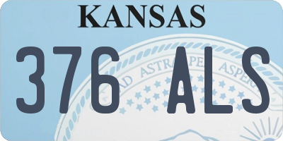 KS license plate 376ALS