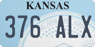 KS license plate 376ALX