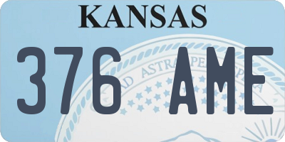 KS license plate 376AME