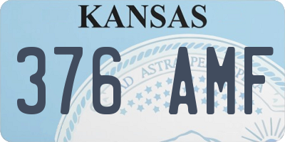 KS license plate 376AMF