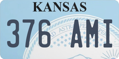 KS license plate 376AMI