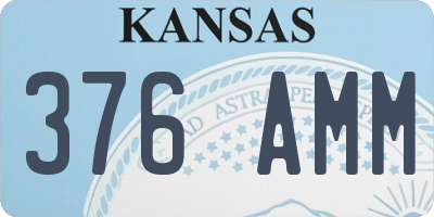 KS license plate 376AMM