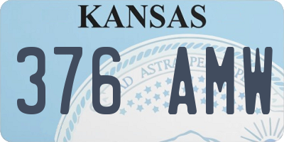 KS license plate 376AMW