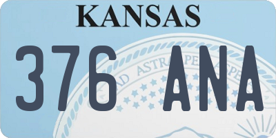 KS license plate 376ANA