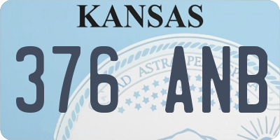 KS license plate 376ANB