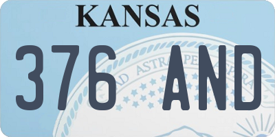 KS license plate 376AND