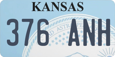 KS license plate 376ANH