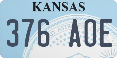 KS license plate 376AOE
