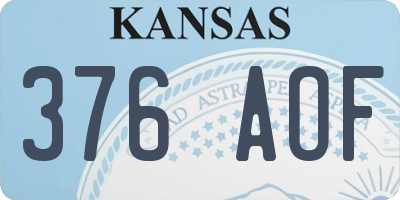 KS license plate 376AOF