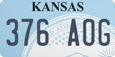 KS license plate 376AOG