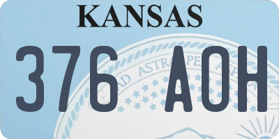 KS license plate 376AOH