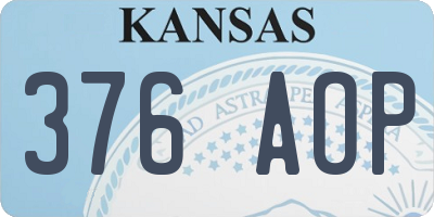 KS license plate 376AOP