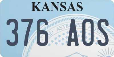 KS license plate 376AOS