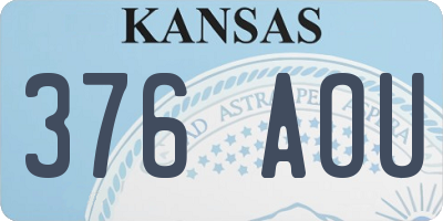 KS license plate 376AOU