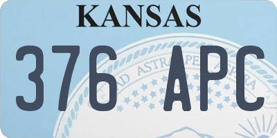 KS license plate 376APC