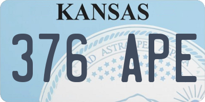 KS license plate 376APE
