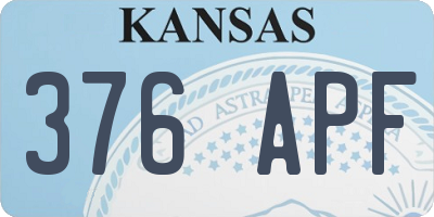 KS license plate 376APF