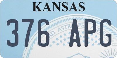 KS license plate 376APG