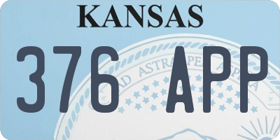 KS license plate 376APP
