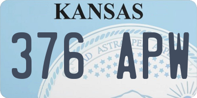 KS license plate 376APW